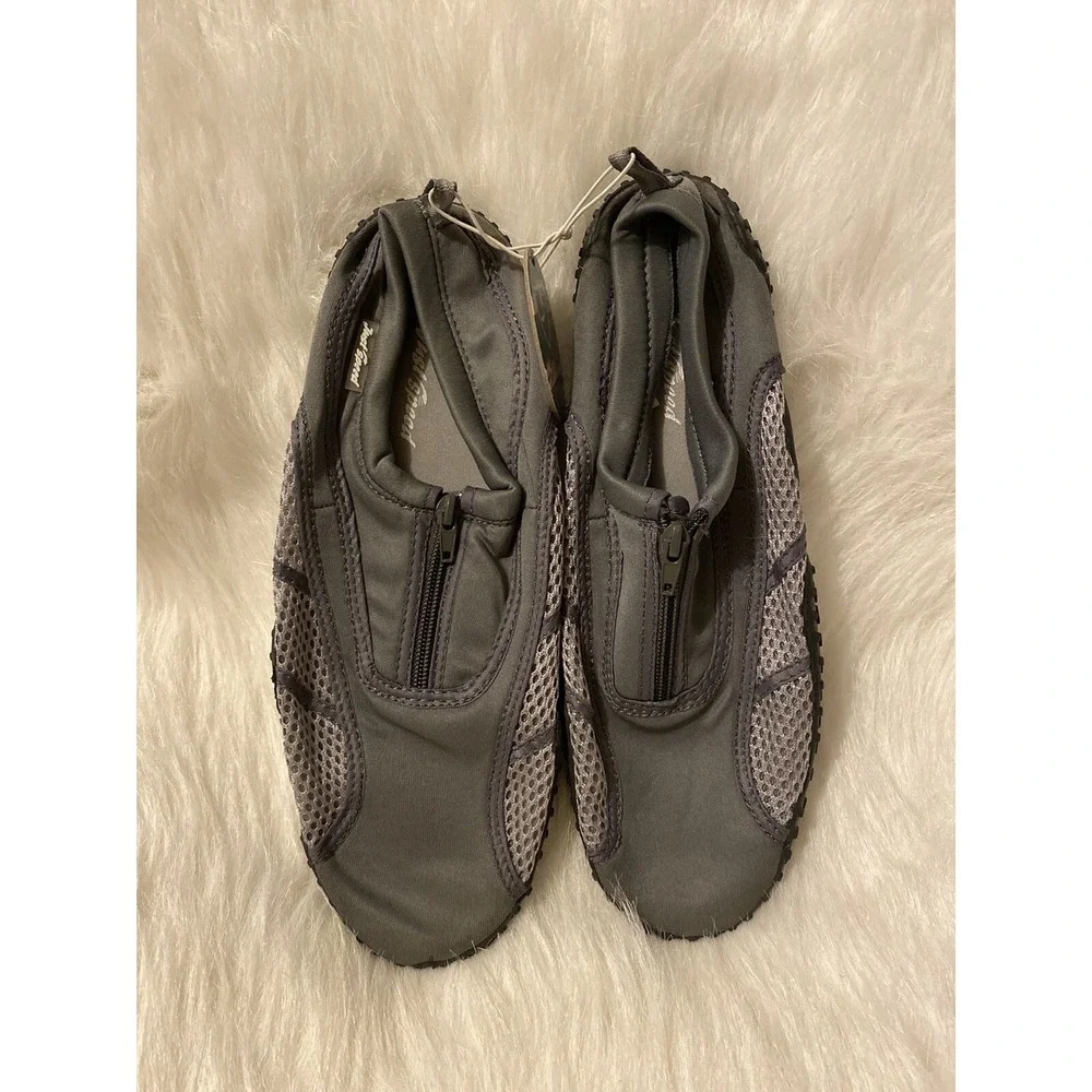 Just Speed Water Shoes Mens Size 11 Gray Front Zip Beach Wear‎